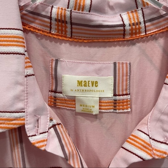 Anthropologie Maeve Flounced Mini Dress Button Front Sleeveless Pink Medium - Picture 6 of 14